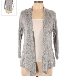 Prospect Blvd Marled Grey Knit Waterfall Cardigan Sweater Women's Large L EUC